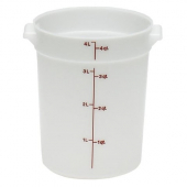 Cambro - Poly Rounds Food Storage Container, 4 Quart Round White Poly Plastic, each