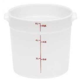 Cambro - Poly Rounds Food Storage Container, 6 Quart Round White Poly Plastic