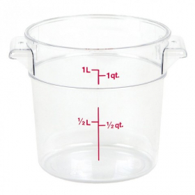 Cambro - Camwear Rounds Food Storage Container, 1 Quart Round Clear PC Plastic
