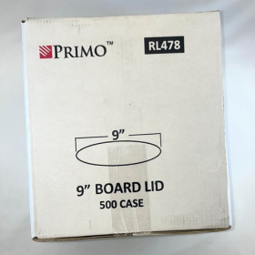 Primo - Aluminum Container Flat Board Lid, 9&quot; Round, 500 count
