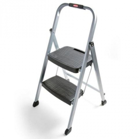 Rubbermaid - Step Stool, Folding Steel Frame with Hand Grip and Plastic Steps, 200 Lb Capacity
