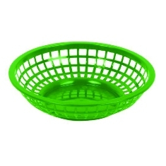 Basket, 8&quot; Round Plastic, Green