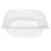 Deli Container with Hinged Lid, 48 oz Clear RPET Plastic, 200 count