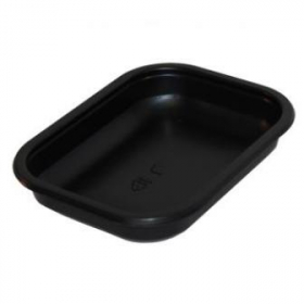 Sabert - Food Tray, 16 oz Rectangular Black CPET Plastic