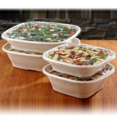 Sabert - Lid for 160-240 oz Square Bowls, Clear Recyclable Plastic
