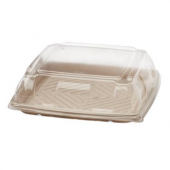 Sabert - Lid for 10.7&quot; Square Platter, Clear Recyclable Plastic