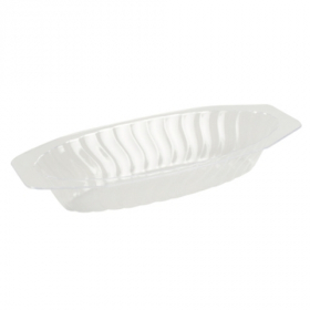 Fineline Settings - Flairware Serving Boat Tray, 15 oz Clear Plastic