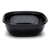 Fresh &#039;n Clear Catering Bowl, 160 oz. Black PET Plastic