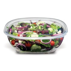 Fresh &#039;n Clear Catering Bowl, 160 oz. Clear PET Plastic