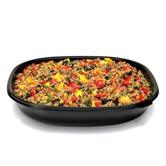 Fresh &#039;n Clear Catering Bowl, 80 oz. Black PET Plastic