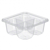 Dart - TamperGuard Snack Box with 4 Compartments, 24 oz Clear PET Plastic, Tamper-Resistant and Tamp