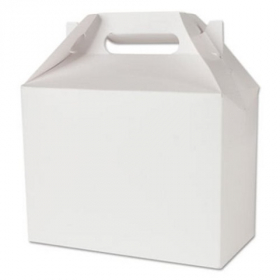 Southern Champion Tray - Carryout Barn Box, 8x4x3 White Paperboard with Lid Vent