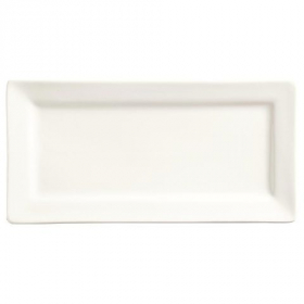World Tableware - Slate Rectangle Plate, 12x6 Ultra Bright White Porcelain