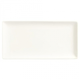 World Tableware - Slate Rectangle Coupe Plate, 12.375x6.25 Ultra Bright White Porcelain