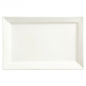 World Tableware - Slate Rectangle Platter, 12x8 Ultra Bright White Porcelain