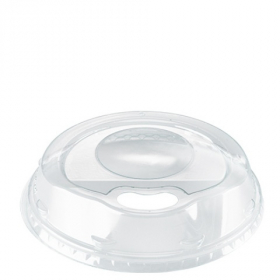 Amhil - Sip Thru Dome Lid, Fits 9, 12 &amp; 20 oz Cups, Clear PET Plastic