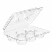 Inline Plastics - SureLock Hinged Lid Muffin/Cupcake Container holds 6, Clear PET Plastic, 19x13x19
