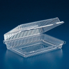 Inline Plastics - Surelock Hinged Lid Loaf Container, Clear PET Plastic, 11x9x3