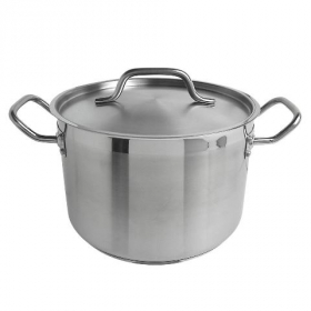 Stock Pot with lid, 8 Quart Stainless Steel, each