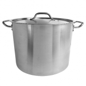 Stock Pot with lid, 32 Quart Stainless Steel, each