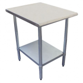 Work Table with Flat Top and Shelf, 24x12x35 Stainless Steel, each