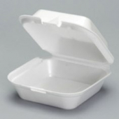 Genpak - Container, Jumbo Snap It Foam Hinged Sandwich Container, White, 6.38x6.44x2.94