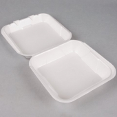 Genpak - Container, 8.25x8x3 White 1 Compartment Snap It Foam Hinged Dinner Container, 200 count