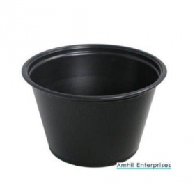 Amhil - Portion Cup, 1.5 oz, Black Plastic