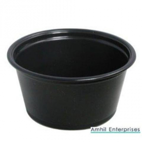 Amhil - Portion Cup, 3.25 oz, Black Plastic