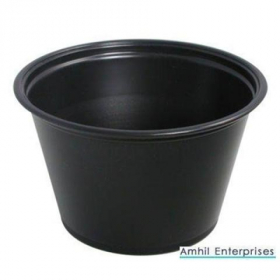 Amhil - Portion Cup, 4 oz, Black Plastic