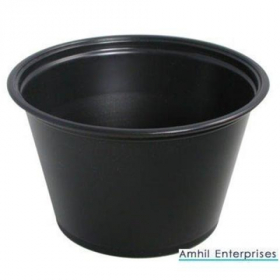 Amhil - Portion Cup, 5.5 oz, Black Plastic