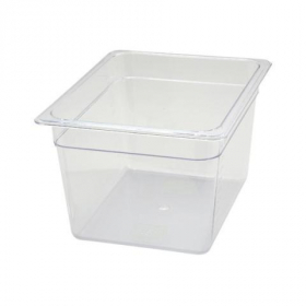 Winco - Food Pan, 1/2 Size Clear PC Plastic, 7.75&quot; Deep