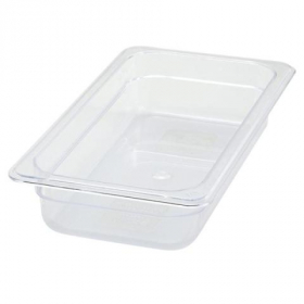 Winco - Food Pan, 1/3 Size Clear PC Plastic, 2.5&quot; Deep