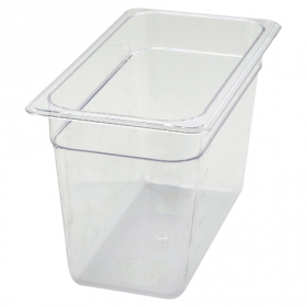 Winco - Food Pan, 1/3 Size Clear PC Plastic, 7.75&quot; Deep
