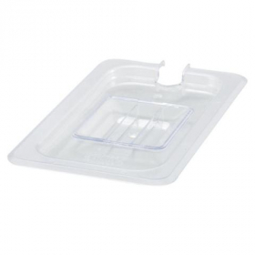 Winco - Food Pan Slotted Cover, 1/4 Size Clear PC Plastic