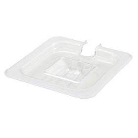 Winco - Food Pan Slotted Cover, 1/6 Size Clear PC Plastic