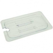 Winco - Food Pan Slotted Cover, 1/9 Size Clear PC Plastic