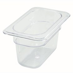 Winco - Food Pan, 1/9 Size Clear PC Plastic, 3.5&quot; Deep