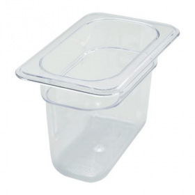 Winco - Food Pan, 1/9 Size Clear PC Plastic, 5.5&quot; Deep