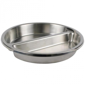 Winco - Steam Table Divided Food Pan, 15.25&quot; Round Stainless Steel