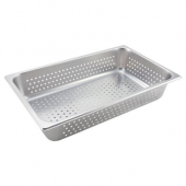 Winco - Steam Table Pan, Full Size Perforated 25 Gauge Stainless Steel, 4&quot; Deep, Anti-Jam