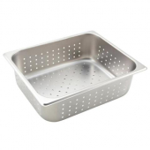 Winco - Steam Table Pan, 1/2 Size Perforated 25 Gauge Stainless Steel, 4&quot; Deep