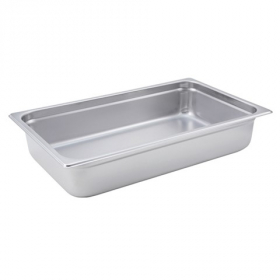 Winco - Steam Table Pan, Full Size 22 Gauge Stainless Steel, 4&quot; Deep, Anti-Jam, each