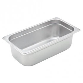 Winco - Steam Table Pan, 1/3 Size 22 Gauge Stainless Steel, 4&quot; Deep, Anti-Jam
