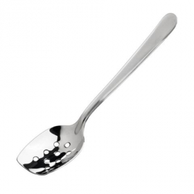 Winco - Plating Spoon, Slanted 8&quot; Perforated Stainless Steel