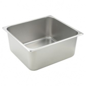 Winco - Steam Table Pan, 2/3 Size Straight Sided 25 Gauge Stainless Steel, 6&quot; Deep