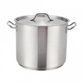 Winco - Stock Pot, 40 Quart Stainless Steel with Cover