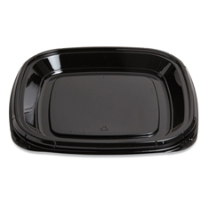 Fresh &#039;n Clear Catering Tray, 11&quot; Black PET Plastic