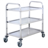 Winco - Trolley, 3-Tier Stainless Steel, 33x17x35 with Casters