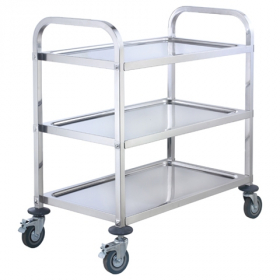 Winco - Trolley, 3-Tier Stainless Steel, 37x19x37 with Casters
